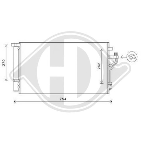 Condensatore Climatizzatore Hyundai IX 35 10-13 + 13- (Cod. D-DCC1914)
