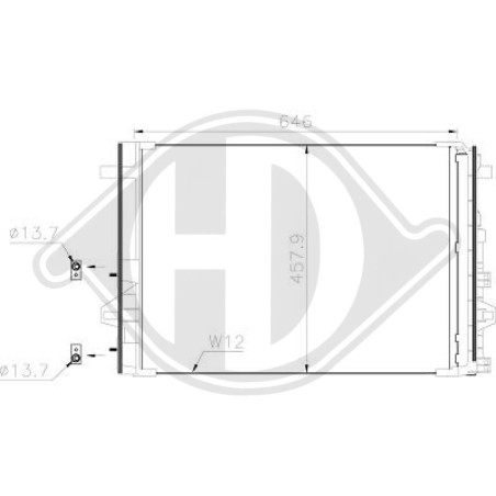 Condensatore Climatizzatore Mercedes classe A W176 12-15 (Cod. D-DCC1975)