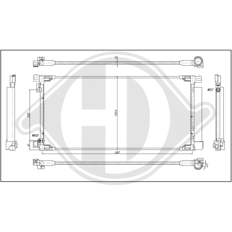 Condensatore Climatizzatore Toyota Auris 15-19 (Cod. D-DCC2058)