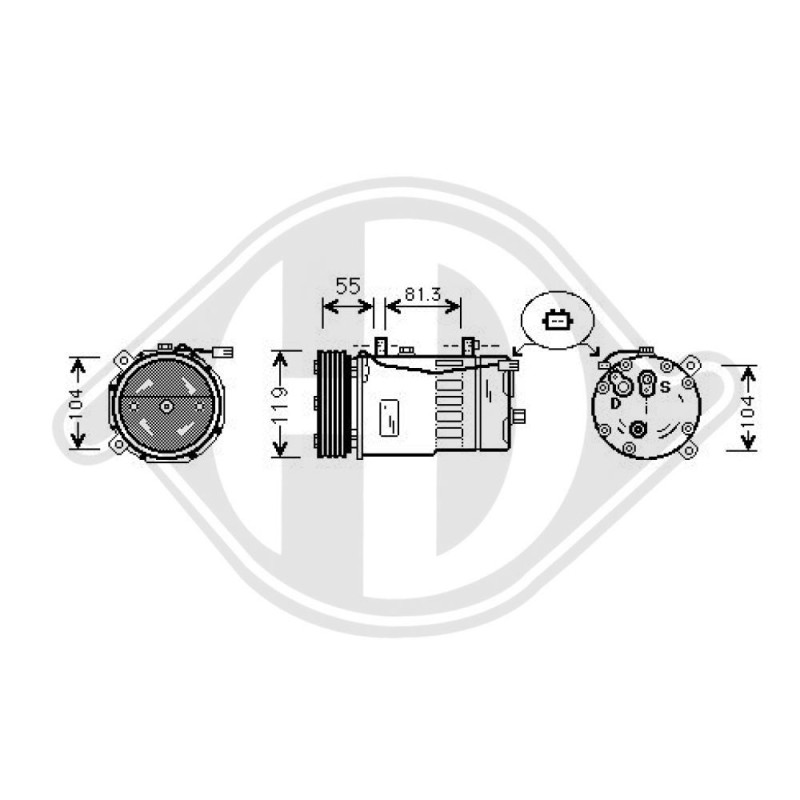 Compressore Climatizzatore Audi A3 96-00 (Cod. D-DCK1026)