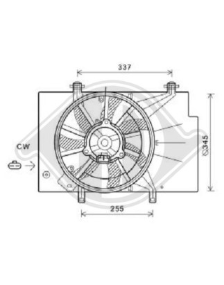 Ventola Raffreddamento motore Ford Fiesta 08-12 (Cod. D-DCL1108)