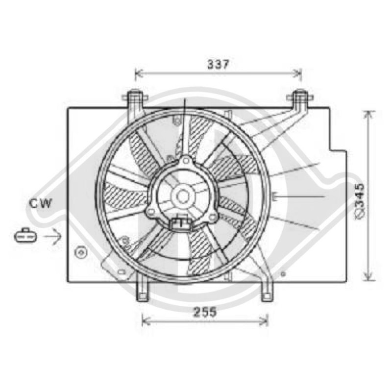 Ventola Raffreddamento motore Ford Fiesta 08-12 (Cod. D-DCL1108)