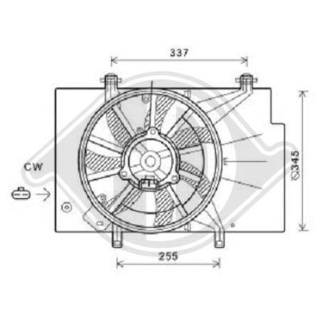 Ventola Raffreddamento motore Ford Fiesta 08-12 (Cod. D-DCL1108)
