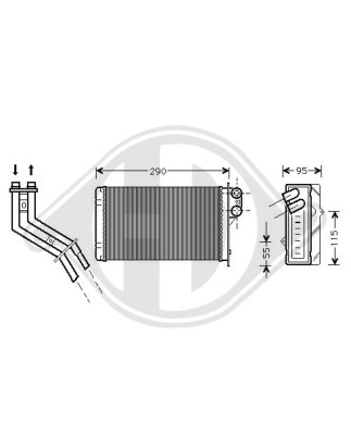 Scambiatore calore Riscaldamento abitacolo Toyota Corolla(Typ E11) 97-99 (Cod. D-DCM1235)