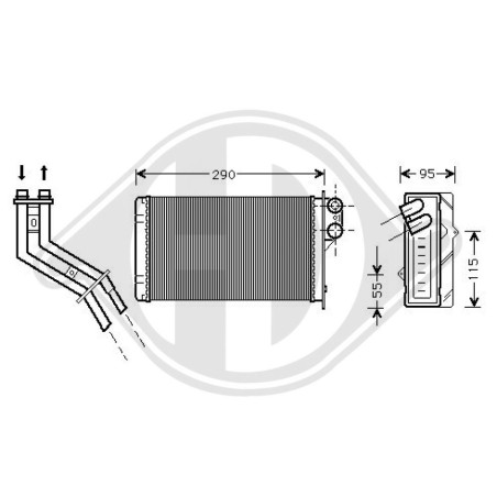 Scambiatore calore Riscaldamento abitacolo Toyota Corolla(Typ E11) 97-99 (Cod. D-DCM1235)