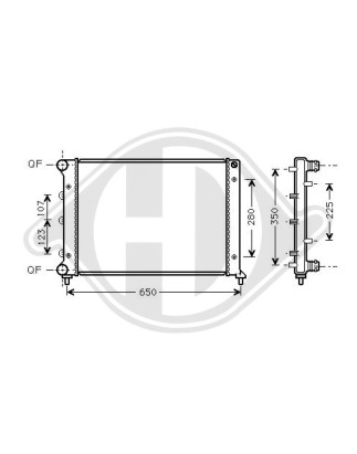 Radiatore Raffreddamento motore Alfa Romeo 147 (Typ 190) 01-04 (Cod. D-DCM1352)
