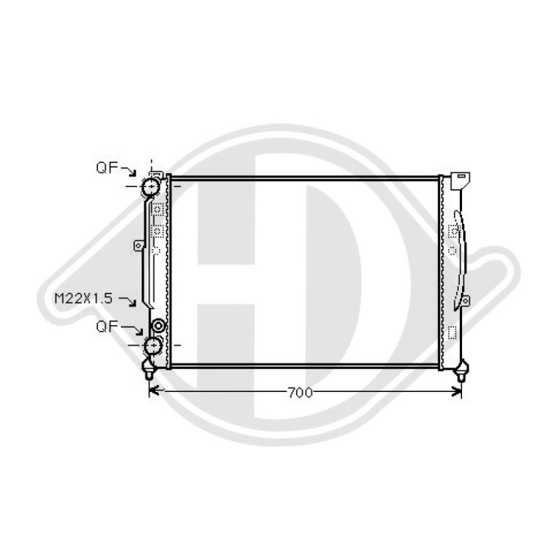 Radiatore Raffreddamento motore Audi A4 Berl/Avant(8D2) 94-98 (Cod. D-DCM1454)