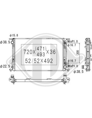 Radiatore Raffreddamento motore Audi A4 Berl/Avant(8K/8E) 07-11 (Cod. D-DCM1490)