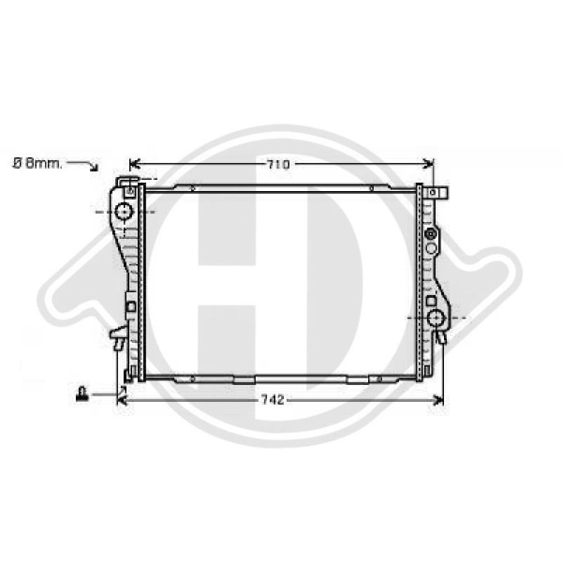 Radiatore Raffreddamento motore BMW serie 5 (E39) 00-03 (Cod. D-DCM1548)