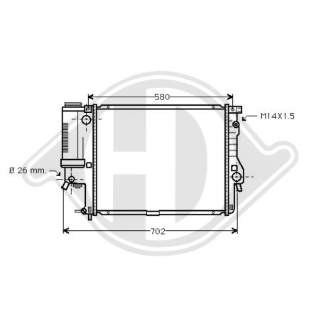 Radiatore Raffreddamento motore BMW serie 5 (E39) 00-03 (Cod. D-DCM1550)