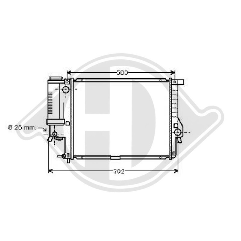 Radiatore Raffreddamento motore BMW serie 5 (E39) 00-03 (Cod. D-DCM1551)