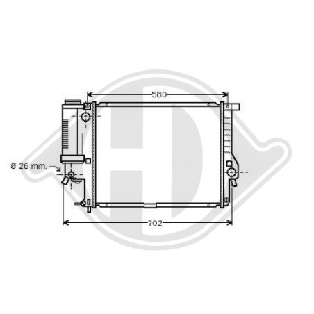 Radiatore Raffreddamento motore BMW serie 5 (E39) 00-03 (Cod. D-DCM1551)