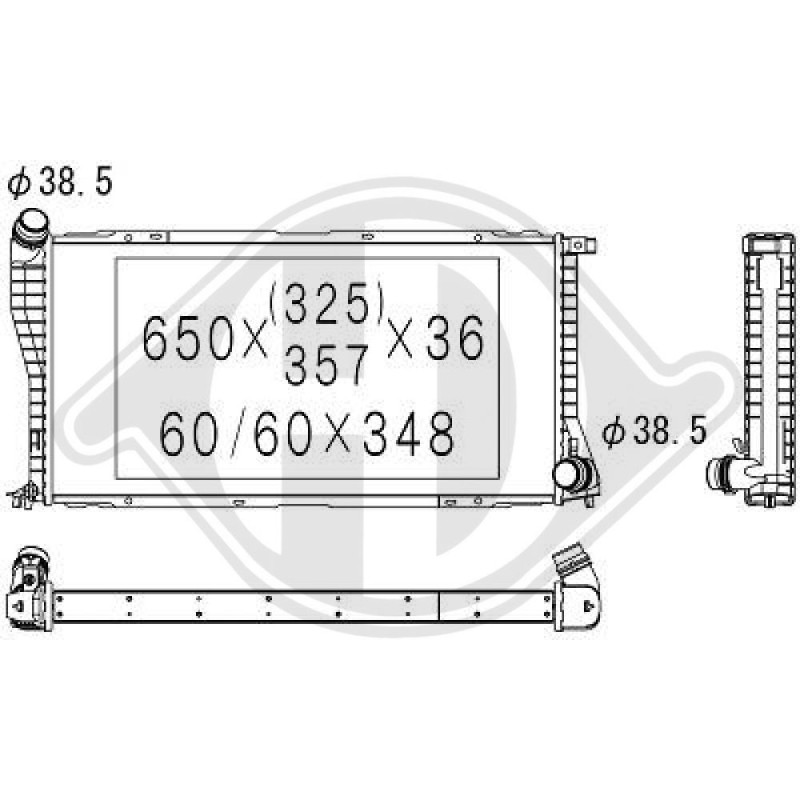 Radiatore Raffreddamento motore BMW serie 5 (E39) 00-03 (Cod. D-DCM1556)