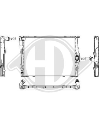 Radiatore Raffreddamento motore BMW serie 1 (E81/E87) 04-07 (Cod. D-DCM1572)