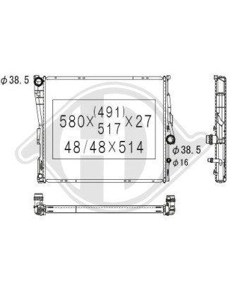Radiatore Raffreddamento motore BMW X3 (E83) 03-06 (Cod. D-DCM1586)