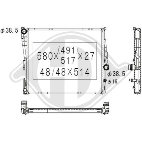 Radiatore Raffreddamento motore BMW X3 (E83) 03-06 (Cod. D-DCM1586)