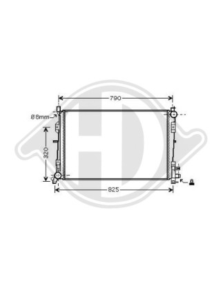 Radiatore Raffreddamento motore Chrysler Voyager 01-07 (Cod. D-DCM1629)