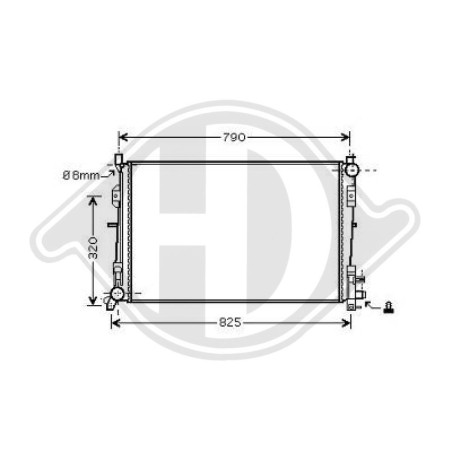 Radiatore Raffreddamento motore Chrysler Voyager 01-07 (Cod. D-DCM1629)
