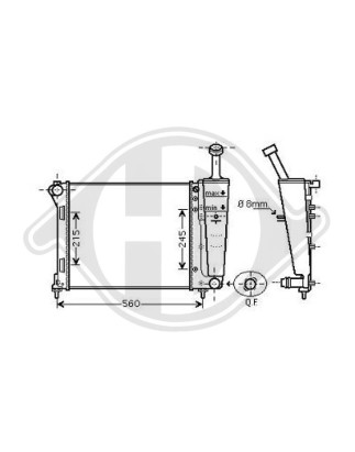Radiatore Raffreddamento motore Fiat 500 15- (Cod. D-DCM1992)