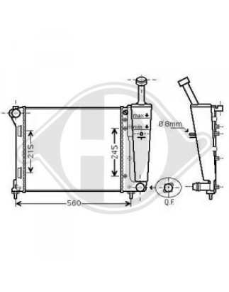 Radiatore Raffreddamento motore Fiat Panda 12- (Cod. D-DCM2008)