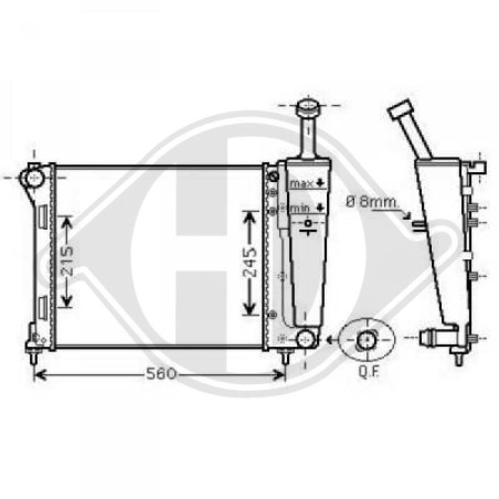 Radiatore Raffreddamento motore Fiat Panda 12- (Cod. D-DCM2008)