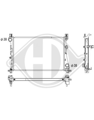 Radiatore Raffreddamento motore Fiat 500 L 12-17 (Cod. D-DCM2011)