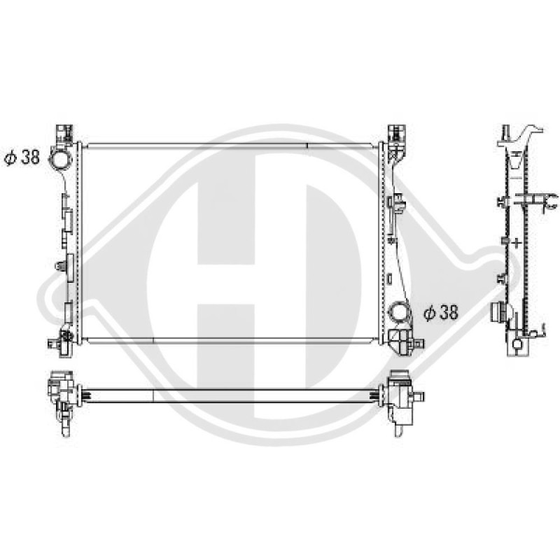 Radiatore Raffreddamento motore Fiat 500 L 12-17 (Cod. D-DCM2011)