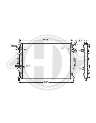 Radiatore Raffreddamento motore Ford Mondeo(Berlina/Station wagon) 07-10 (Cod. D-DCM2096)