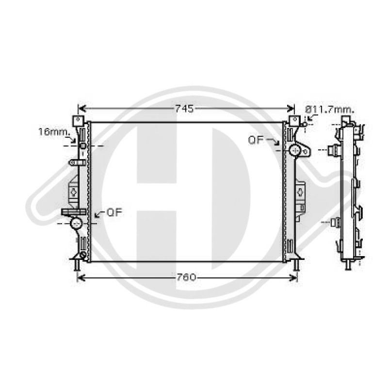 Radiatore Raffreddamento motore Ford Mondeo(Berlina/Station wagon) 07-10 (Cod. D-DCM2096)