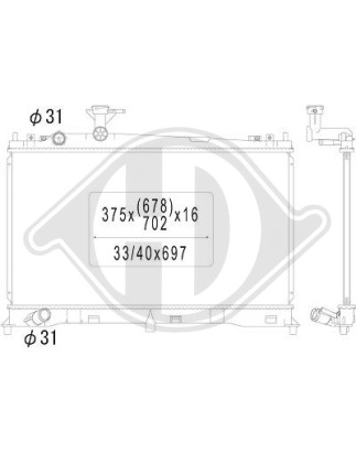 Radiatore Raffreddamento motore Mazda 6 02-05 (Cod. D-DCM2249)