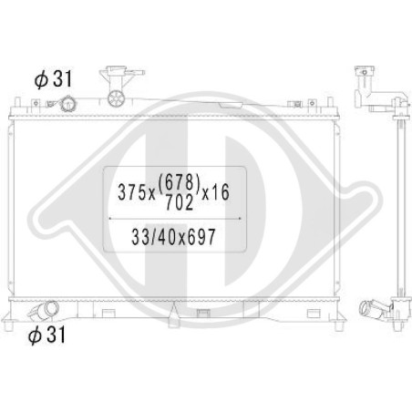 Radiatore Raffreddamento motore Mazda 6 02-05 (Cod. D-DCM2249)