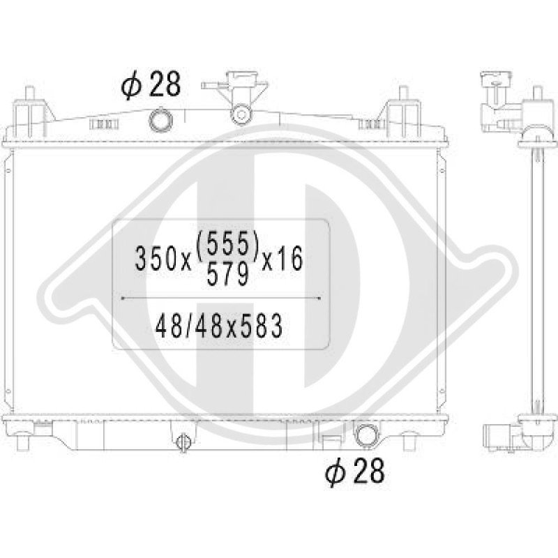 Radiatore Raffreddamento motore Mazda 2 07-15 (Cod. D-DCM2267)
