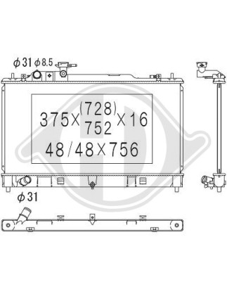 Radiatore Raffreddamento motore Mazda 6 Berl./Station wagon 07-12 (Cod. D-DCM2274)