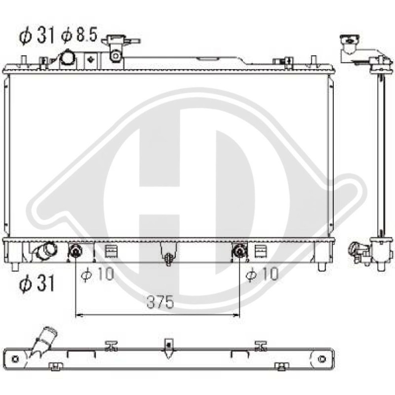 Radiatore Raffreddamento motore Mazda 6 Berl./Station wagon 07-12 (Cod. D-DCM2275)