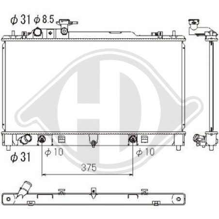 Radiatore Raffreddamento motore Mazda 6 Berl./Station wagon 07-12 (Cod. D-DCM2275)