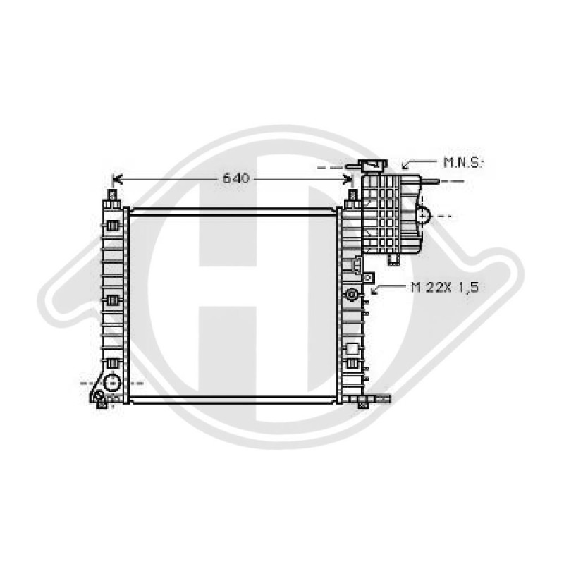 Radiatore Raffreddamento motore Mercedes Vito VAN/V-Class 96-03 (Cod. D-DCM2368)