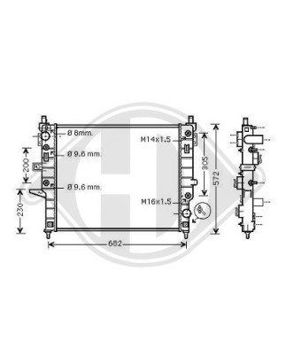 Radiatore Raffreddamento motore Mercedes M-Kl. W163 01-05 (Cod. D-DCM2382)
