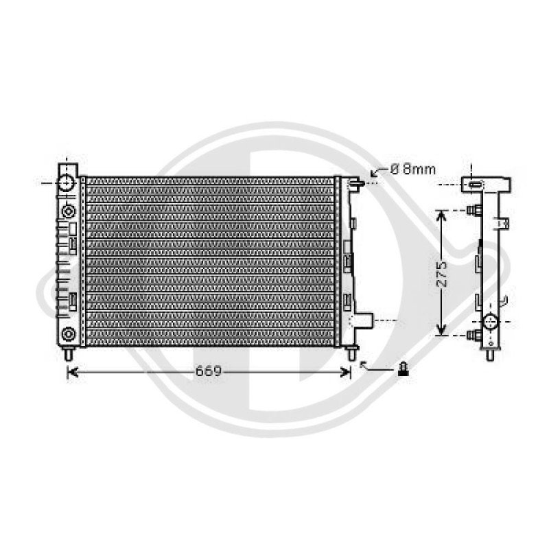 Radiatore Raffreddamento motore Mercedes classe A W168 01-04 (Cod. D-DCM2384)