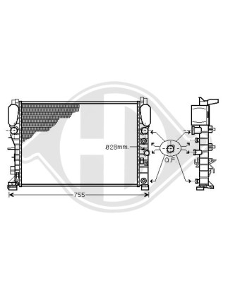 Radiatore Raffreddamento motore Mercedes classe E E220-500 W211 02-06 (Cod. D-DCM2406)