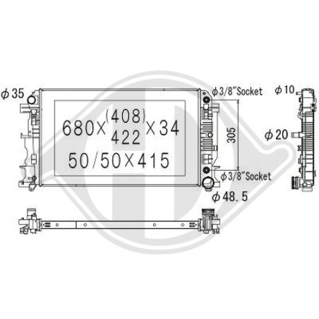 Radiatore Raffreddamento motore Mercedes Sprinter 06-13 (Cod. D-DCM2417)