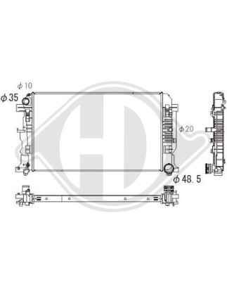 Radiatore Raffreddamento motore Volkswagen Crafter 06-16 (Cod. D-DCM2419)