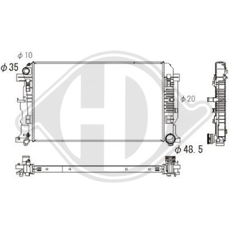 Radiatore Raffreddamento motore Volkswagen Crafter 06-16 (Cod. D-DCM2419)