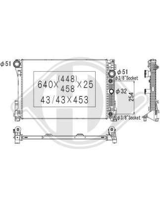 Radiatore Raffreddamento motore Mercedes classe C W204 07-11 (Cod. D-DCM2422)