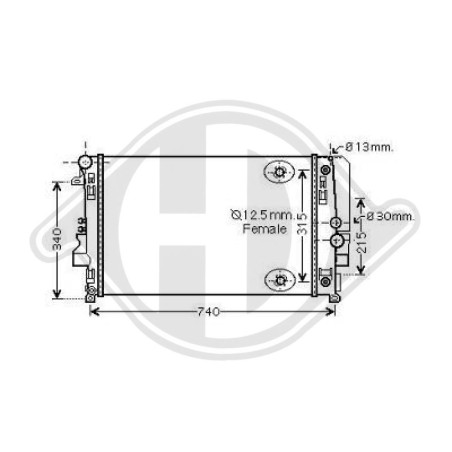 Radiatore Raffreddamento motore Mercedes Viano/Vito 09-14 (Cod. D-DCM2426)
