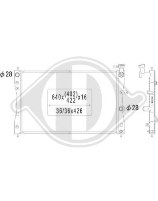 Radiatore Raffreddamento motore Mitsubishi Colt 3/5 PORTE 04-08 (Cod. D-DCM2510)