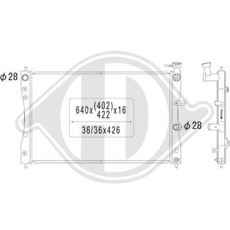 Radiatore Raffreddamento motore Mitsubishi Colt 3/5 PORTE 04-08 (Cod. D-DCM2510)