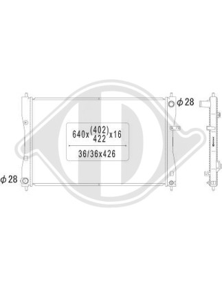 Radiatore Raffreddamento motore Mitsubishi Colt 3/5 PORTE 04-08 (Cod. D-DCM2512)