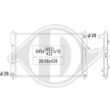 Radiatore Raffreddamento motore Mitsubishi Colt 3/5 PORTE 04-08 (Cod. D-DCM2512)