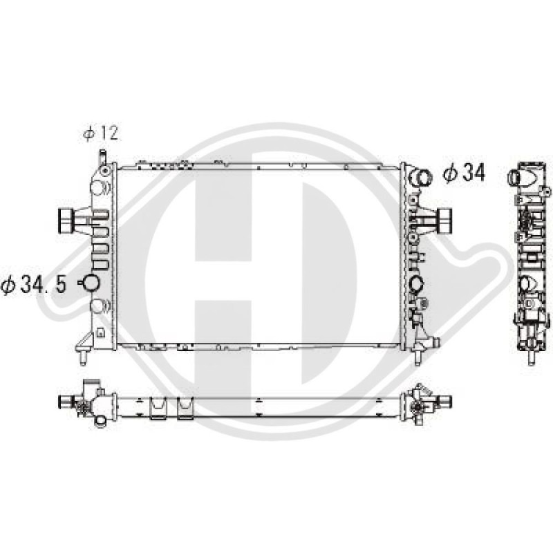 Radiatore Raffreddamento motore Opel Astra G 97-04 (Cod. D-DCM2623)