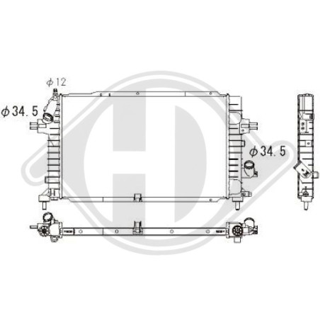 Radiatore Raffreddamento motore Opel Astra H 04-09 (Cod. D-DCM2661)